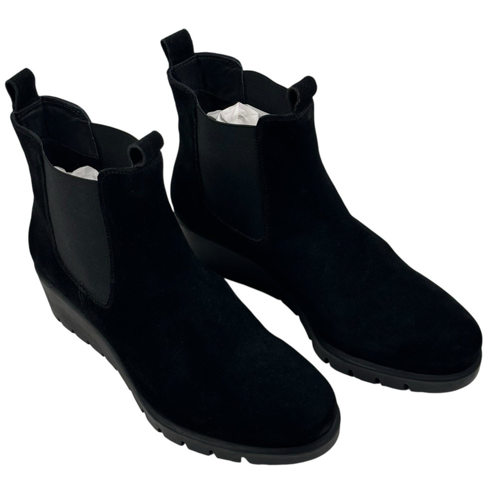 Ara Cascade Black Suede Chelsea Ankle Boots Womens UK 7.5 US 10 New $230